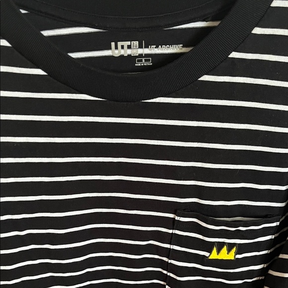 Uniqlo Basquiat Stripe Cotton Pocket Tee UNISEX Size Small - Picture 2 of 2